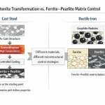 Austenite Transformation vs. Ferrite–Pearlite Matrix Control in Cast Steel and Ductile Iron