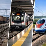 Comparison of freight trains, metro systems, and high-speed trains operating under different railway service conditions