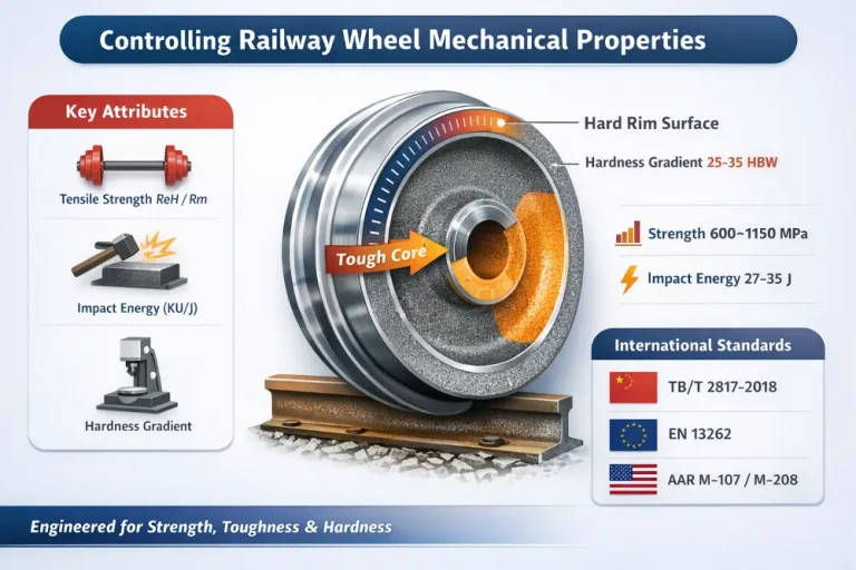 comparison of railway wheel mechanical property requirements across TB EN and AAR standards