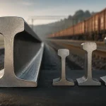 Different railway rail profiles showing variations in rail head, web, and foot cross-sectional design