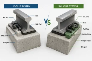 E-clip vs SKL clip railway fastening systems comparison
