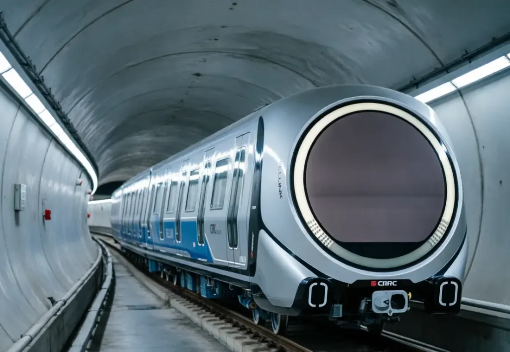 What InnoTrans 2026 Tells Rail Buyers About the Next Five Years 2 Futuristic CRRC VELLINK metro train with a rounded front on the tracks.
