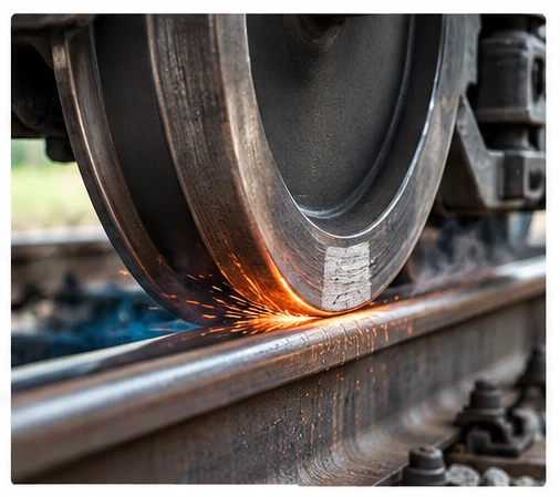 Railway Wheel Flat Spots Explained 1 Railway wheel sliding on a rail and creating a railway wheel flat spots on the wheel tread